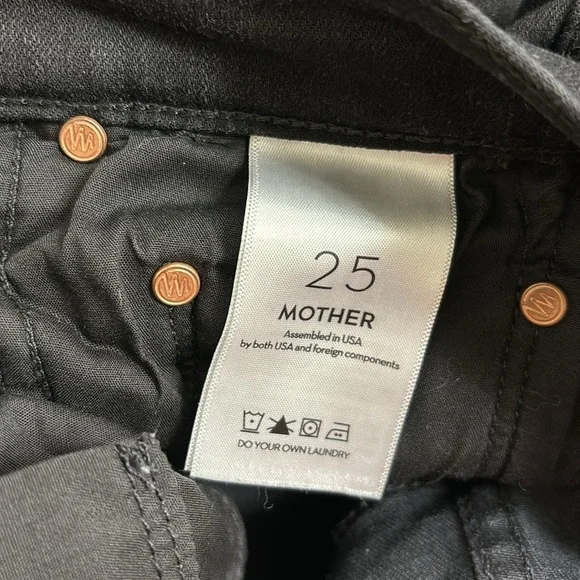 Mother Tippy Top Frisky Flood Not Guilty Black Denim Straight Jeans Size 25 - Picture 12 of 14